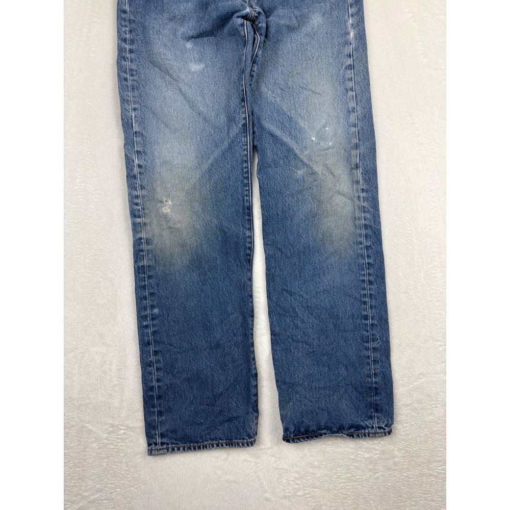 Levis 501 Men's 35x36 Jeans Medium Blue Wash Paint Splatter Distressed Denim - Picture 3 of 12